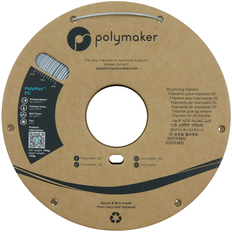 Polymaker PolyMax PC Filament 0,75kg 1,75 mm - MULTI-RABATT